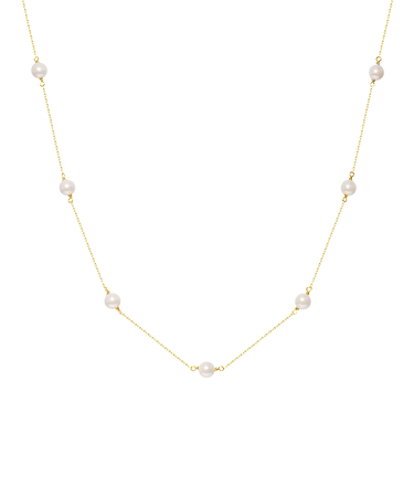 ネックレス レディース あこや真珠 パール 5.0～6.0mm PT900 K18 ステーションネックレス ララクリスティー