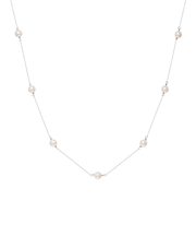 ネックレス レディース あこや真珠 パール 5.0～6.0mm PT900 K18 ステーションネックレス ララクリスティー