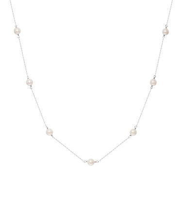 ネックレス レディース あこや真珠 パール 5.0～6.0mm PT900 K18 ステーションネックレス ララクリスティー