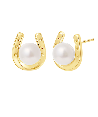 ピアス レディース あこや真珠 パール 5.0～6.0mm 2珠 PT900 K18 馬蹄 U字 ララクリスティー