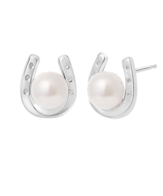 ピアス レディース あこや真珠 パール 5.0～6.0mm 2珠 PT900 K18 馬蹄 U字 ララクリスティー