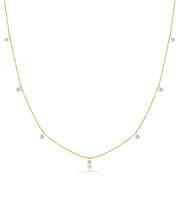 ダイヤモンド ステーション ネックレス 7ポイント 0.3ct PT900 プラチナ/K18 ゴールド