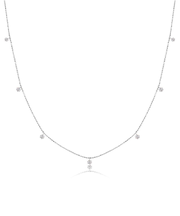 ダイヤモンド ステーション ネックレス 7ポイント 0.3ct PT900 プラチナ/K18 ゴールド