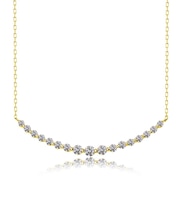H&C ダイヤモンド スマイルライン ネックレス 1ct PT900 プラチナ/K18 ゴールド