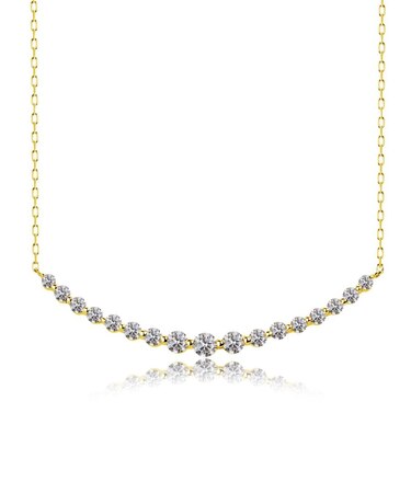 H&C ダイヤモンド スマイルライン ネックレス 1ct PT900 プラチナ/K18 ゴールド