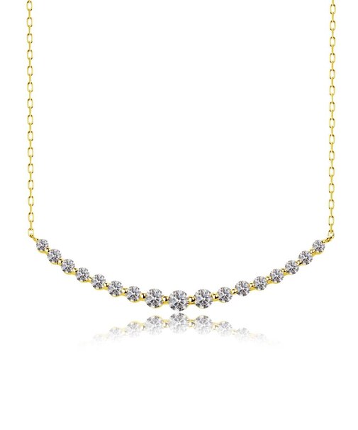 H&C ダイヤモンド スマイルライン ネックレス 1ct PT900 プラチナ/K18 ゴールド