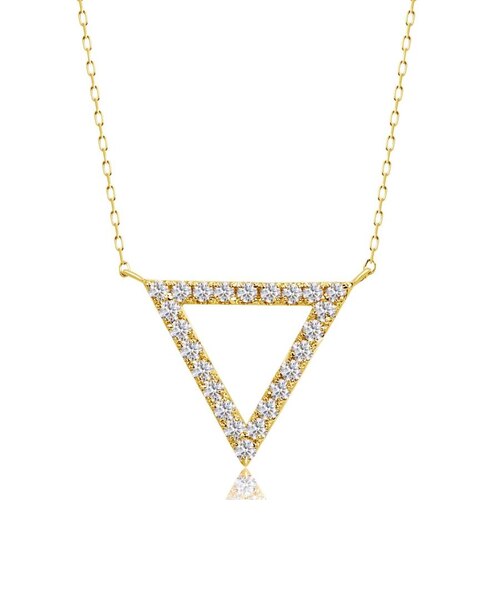 トライアングル ダイヤモンド ネックレス 0.3ct PT900 プラチナ/K18