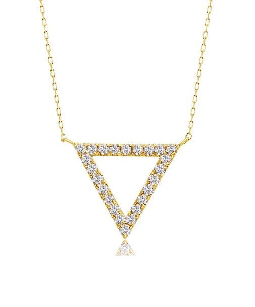 トライアングル ダイヤモンド ネックレス 0.3ct PT900 プラチナ/K18 ゴールド