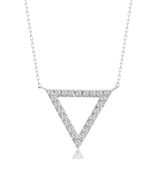 トライアングル ダイヤモンド ネックレス 0.3ct PT900 プラチナ/K18 ゴールド