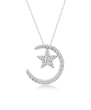 ムーン ダイヤモンド ネックレス 0.25ct PT900 プラチナ/K18 ゴールド