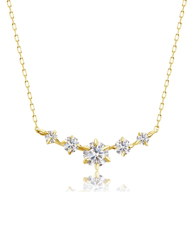 ライン ダイヤモンド ネックレス レディース 0.2ct PT900 プラチナ/K18 ゴールド