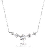 ライン ダイヤモンド ネックレス レディース 0.2ct PT900 プラチナ/K18 ゴールド