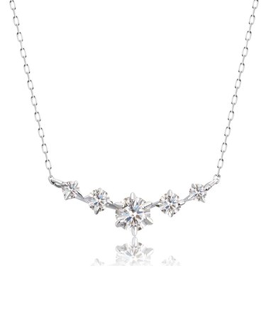 ライン ダイヤモンド ネックレス レディース 0.2ct PT900 プラチナ/K18 ゴールド