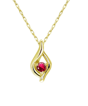 ネックレス レディース ルビー 雫 ドロップ しずく 露 PT900 プラチナ K18 ゴールド