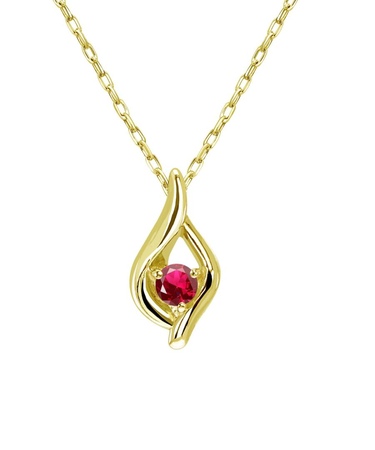 ネックレス レディース ルビー 雫 ドロップ しずく 露 PT900 プラチナ K18 ゴールド