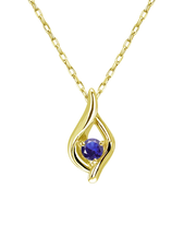 ネックレス レディース サファイア 雫 ドロップ しずく 露 PT900 プラチナ K18 ゴールド