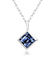 ネックレス レディース スクエア サファイア 0.2ct PT900 プラチナ K18 ゴールド