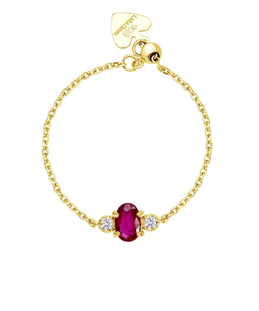 リング 指輪 レディース ルビー ダイヤモンド PT900 プラチナ ゴールド 18金 フリーリング チェーンリング