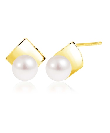 ピアス レディース アコヤ真珠 PT900 K18 18金 ゴールド パールリーフ