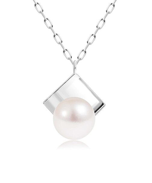 ネックレス レディース アコヤ真珠 PT900 K18 18金 ゴールド パールリーフ