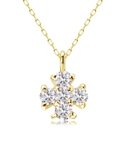 ネックレス レディース ダイヤモンド 0.1ct クロス 十字架 PT900 K18 18金 ゴールド