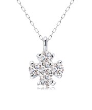 ネックレス レディース ダイヤモンド 0.1ct クロス 十字架 PT900 K18 18金 ゴールド