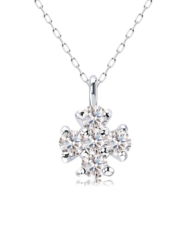 ネックレス レディース ダイヤモンド 0.1ct クロス 十字架 PT900 K18 18金 ゴールド