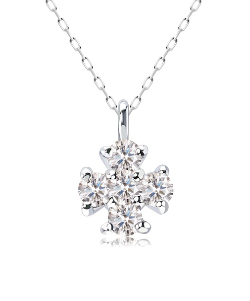 ネックレス レディース ダイヤモンド 0.1ct クロス 十字架 PT900 K18 18金 ゴールド