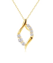 ネックレス レディース ダイヤモンド 0.1ct ドロップ 雫 PT900 K18 18金 ゴールド