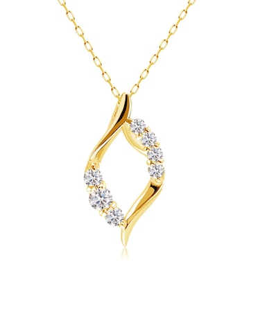ネックレス レディース ダイヤモンド 0.1ct ドロップ 雫 PT900 K18 18金 ゴールド