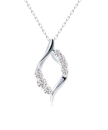 ネックレス レディース ダイヤモンド 0.1ct ドロップ 雫 PT900 K18 18金 ゴールド