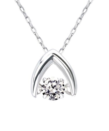 ネックレス レディース ダンシングストーン ダイヤモンド 0.1ct PT900 K18 18金 ゴールド