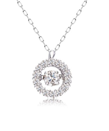 ネックレス レディース ダンシングストーン ダイヤモンド 0.3ct オーバル エタニティ PT900 K18 18金 ゴールド