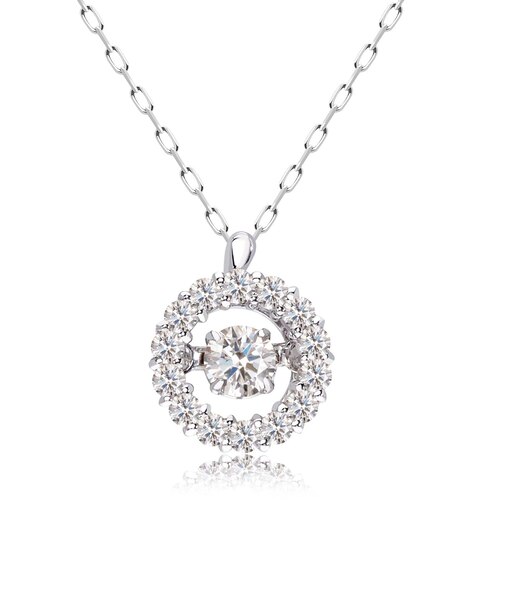 ネックレス レディース ダンシングストーン ダイヤモンド 0.3ct オーバル エタニティ PT900 K18 18金 ゴールド