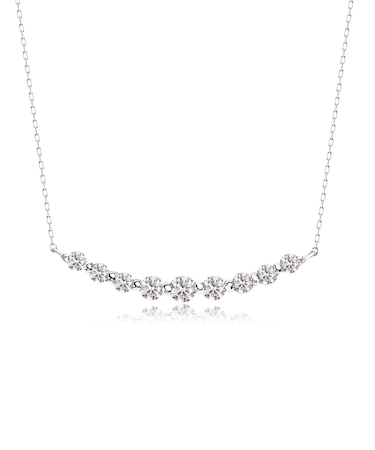 ネックレス レディース ダイヤモンド 0.3ct スマイルライン PT900 K18 18金 ゴールド