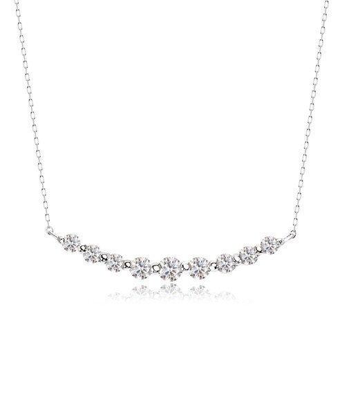 ネックレス レディース ダイヤモンド 0.3ct スマイルライン PT900 K18 18金 ゴールド