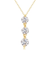 ネックレス レディース ダイヤモンド 0.3ct スリーストーン PT900 K18 18金 ゴールド