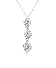 ネックレス レディース ダイヤモンド 0.3ct スリーストーン PT900 K18 18金 ゴールド