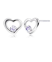 ピアス プティ レディース オープンハート 選べる12誕生石 pt900 プラチナ