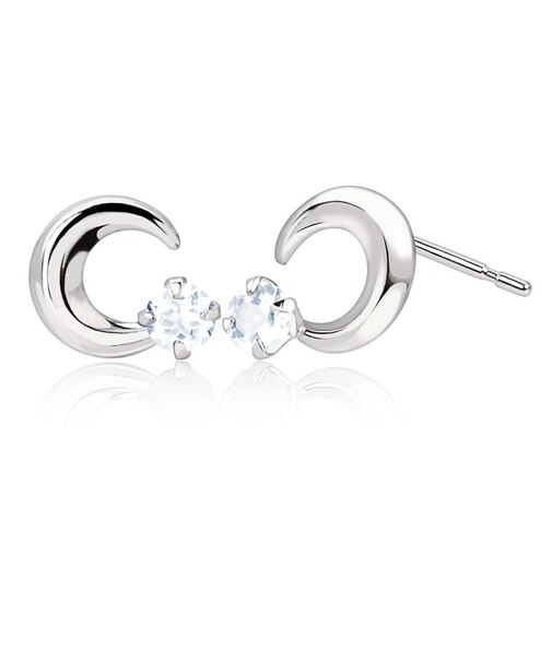 ピアス プティ レディース ムーン 選べる12誕生石 pt900 プラチナ