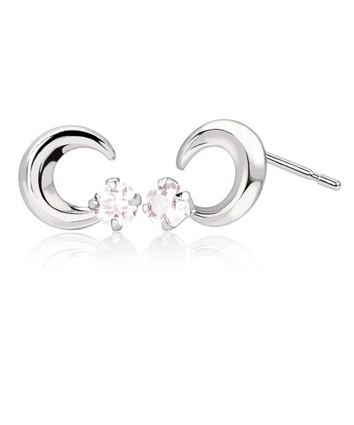 ピアス プティ レディース ムーン 選べる12誕生石 pt900 プラチナ