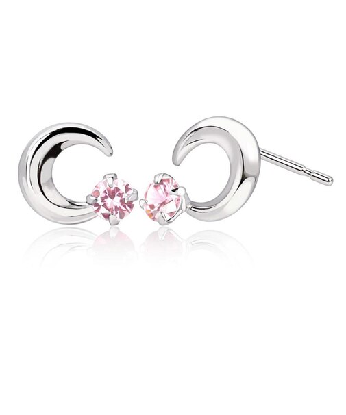 ピアス プティ レディース ムーン 選べる12誕生石 pt900 プラチナ