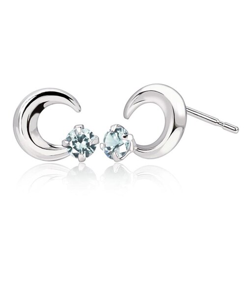 ピアス プティ レディース ムーン 選べる12誕生石 pt900 プラチナ