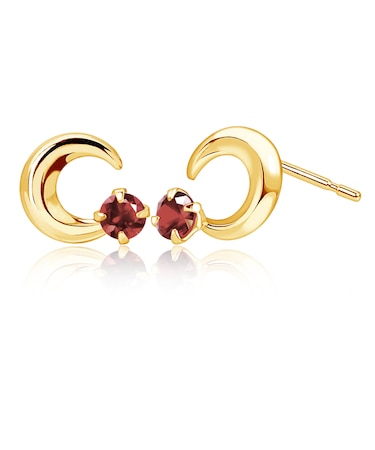 ピアス プティ レディース ムーン 選べる12誕生石 K18 ゴールド