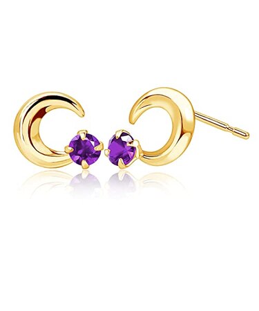 ピアス プティ レディース ムーン 選べる12誕生石 K18 ゴールド