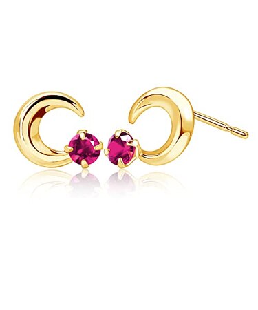 ピアス プティ レディース ムーン 選べる12誕生石 K18 ゴールド