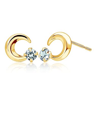 ピアス プティ レディース ムーン 選べる12誕生石 K18 ゴールド