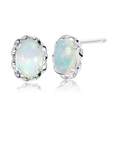 ピアス レディース オパール 0.5ct PT900 プラチナ K18 18金 ゴールド