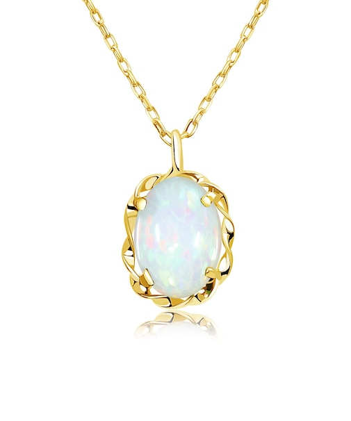 ネックレス レディース オパール 0.25ct PT900 プラチナ K18 18金 ゴールド