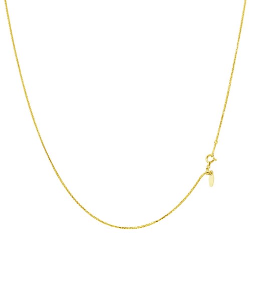 ゴールド チェーン ネックレス 18金 K18 スピガカット 幅 0.8mm 約 2.7g 最長 45cm 長さ調整可能